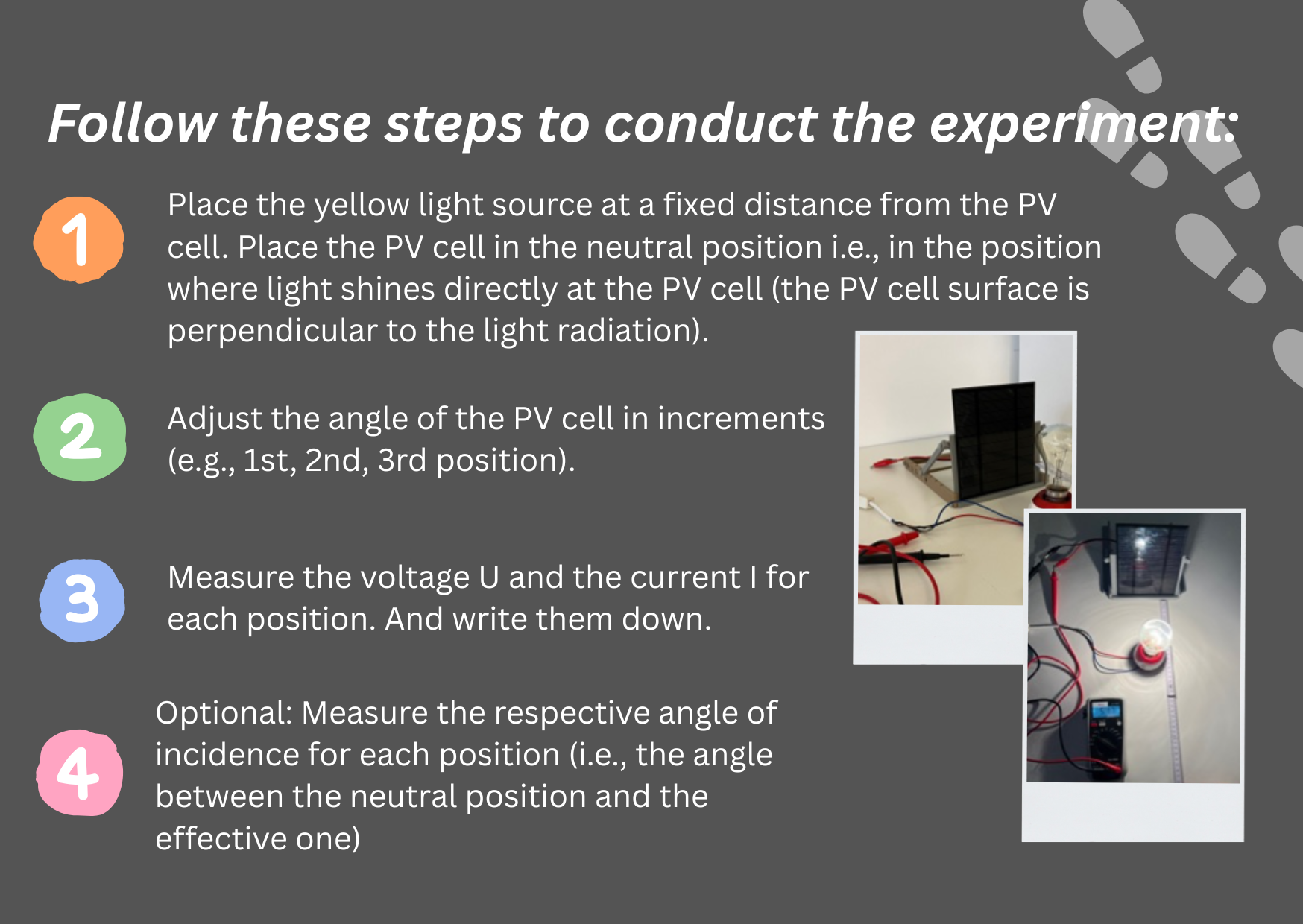 Angle of incidence experiment