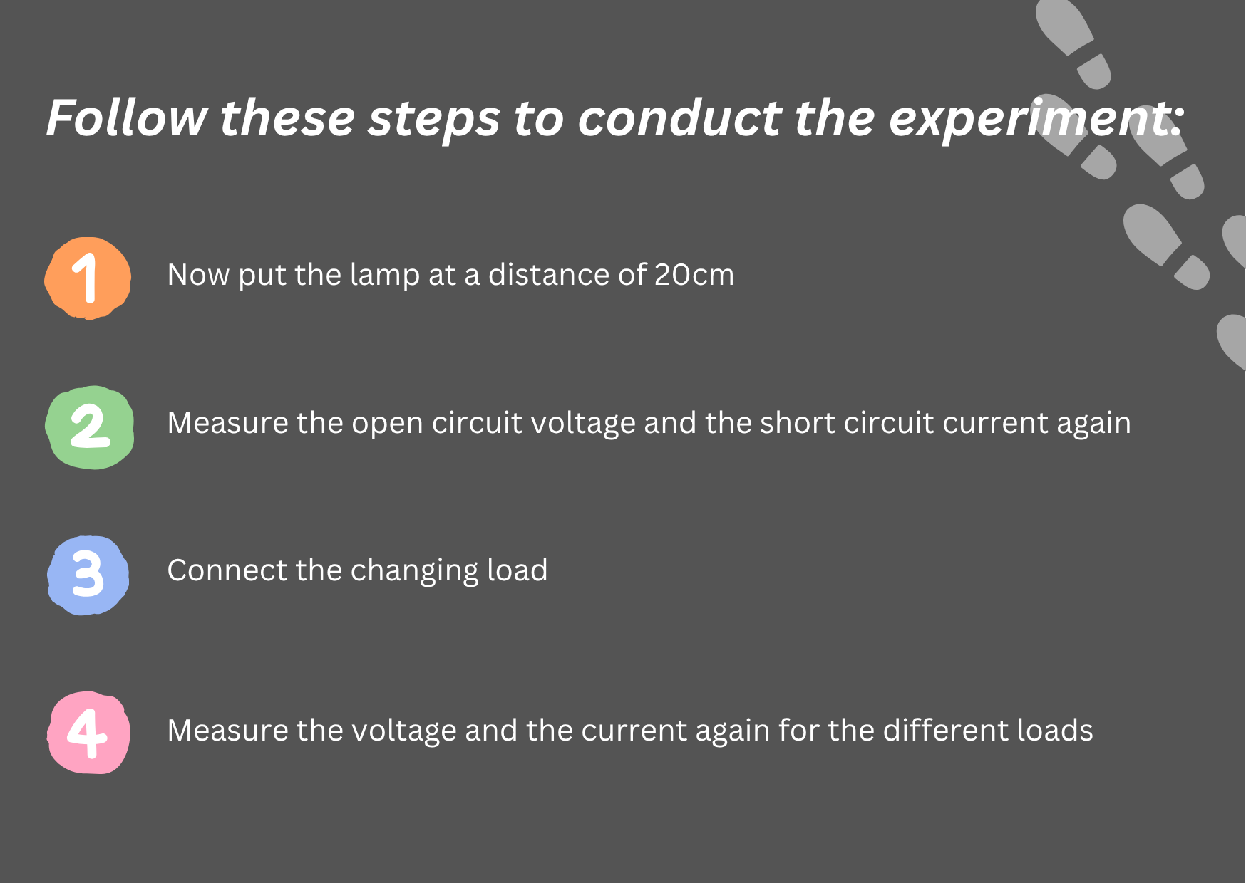 Local conditions experiment