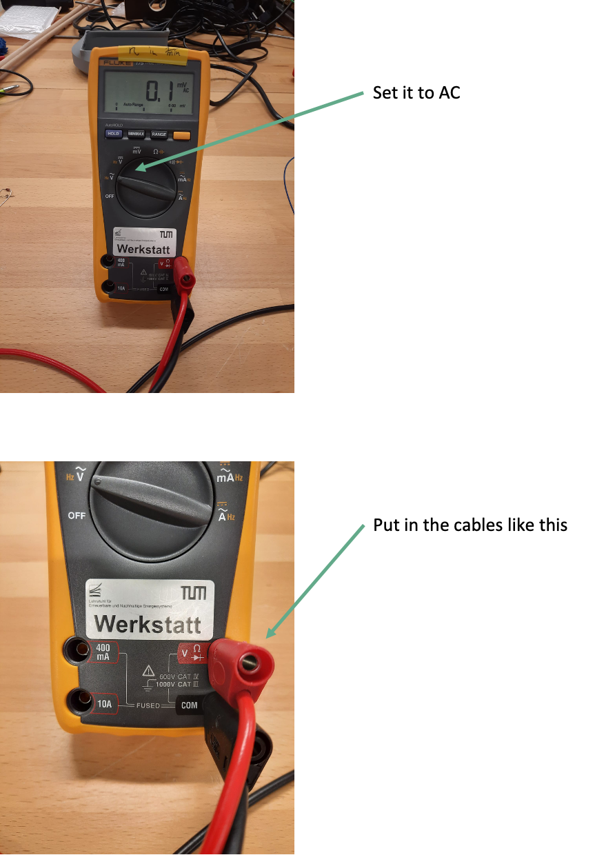Multimeter dial settings